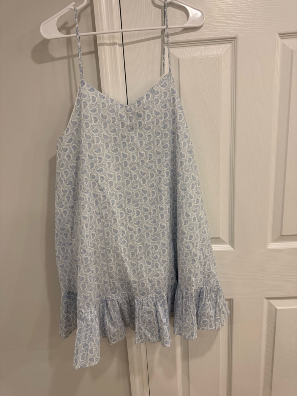Aqua Summer Pale Blue Paisley Mini Slip Dress - Picture 5 of 7